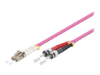 MicroConnect - Nätverkskabel - LC/UPC-multiläge (hane) till ST/UPC-multiläge (hane) - 2 m - 2 mm - fiberoptisk - duplex - 50/125 mikron - OM4 - halogenfri - erika-violett