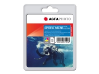 AgfaPhoto - Färg (cyan, magenta, gul) - compatible - bläckpatron (alternativ för: HP C2P07AE, HP 62XL) - för HP Envy 55XX, 56XX, 76XX Officejet 200, 250, 252, 57XX, 8040