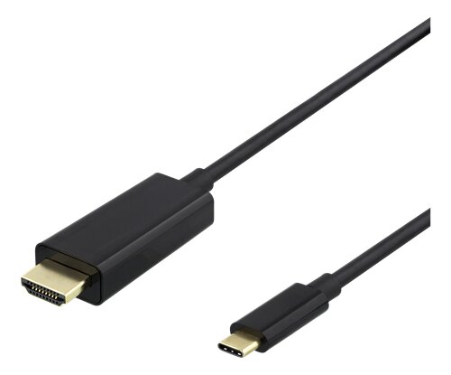 Deltaco USB-C till HDMI-kabel / 1m - Svart