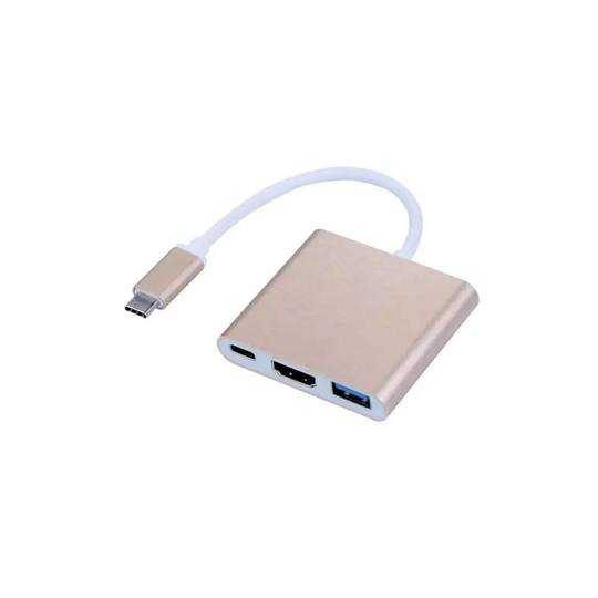 USB Typ C Adapter till HDMI / USB 3.0 - Guld