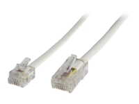 MicroConnect - Nätverkskabel - RJ-11 (hane) till RJ-45 (hane) - 6 m - rund - vit