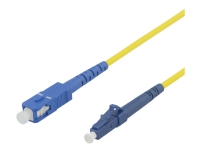 DELTACO - Nätverkskabel - SC enkelläge (hane) till LC enkelläge (hane) - 10 m - fiberoptisk - 9 / 125 mikrometer - OS1/OS2 - halogenfri