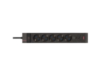 Brennenstuhl gaming power strip GSL 05 USB, 5-way (black, 1.5 meters, LED lighting and color change mode)