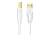 Sinox Plus+ - USB-kabel - USB (hane) till USB typ B (hane) - USB 2.0 - 5 m - vit