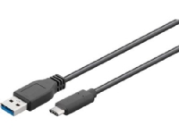 MICROCONNECT USB-kabel, USB 3.1 C hane till USB 3.0 A hane, längd 0,5 meter, färg: svart