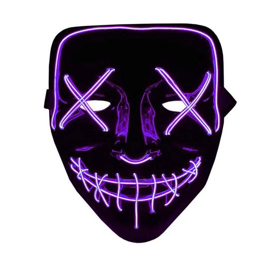 The Purge LED Neon Mask, Halloween - Lila