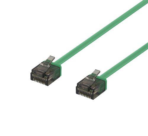 Deltaco UTP Cat6a Nätverkskabel Flat / 0.5m - Green