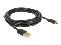 Delock - USB-kabel - USB-C (hane) till USB (hane) - USB 2.0 - 3 A - 3 m - svart