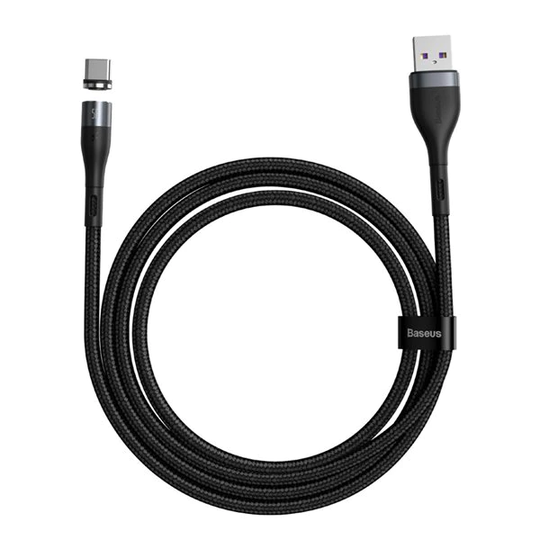 Baseus Zink Magnetkabel USB - USB-C 5A 1m Grå/Svart