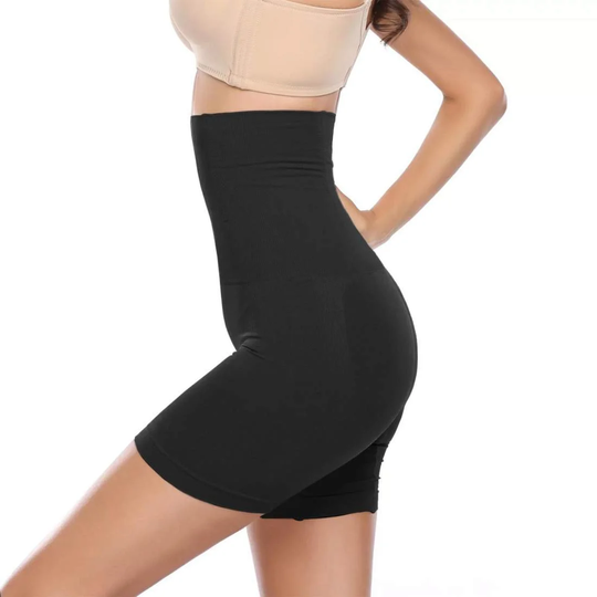 Shapewear Shorts, Hög Midja - Svart