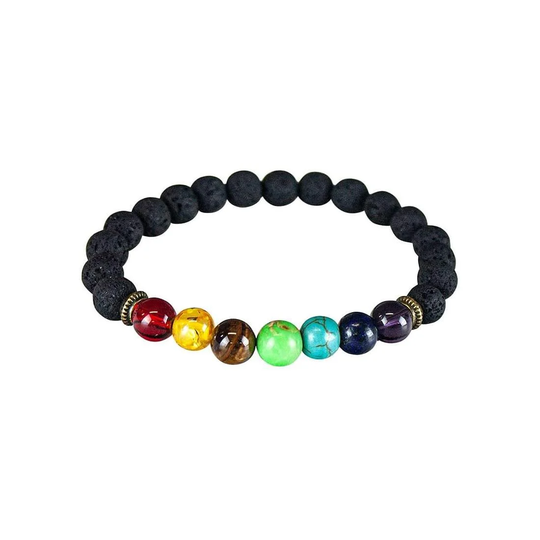 Chakraarmband med mässingsdetaljer