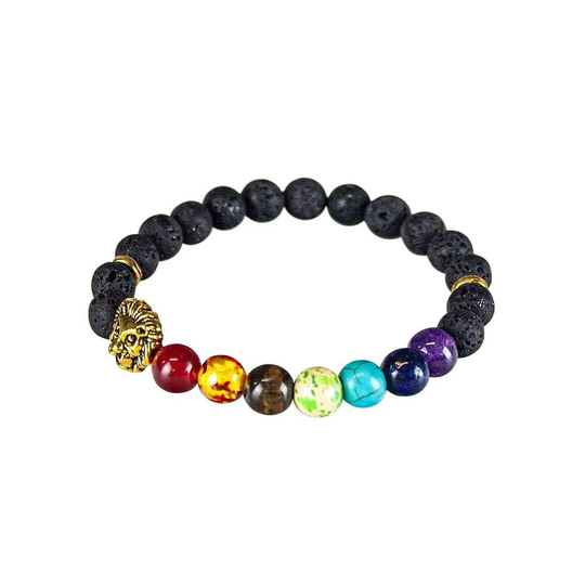 Chakraarmband med lejondetalj