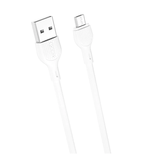 XO NB200 USB-kabel 2.1A USB till microUSB 2m Vit