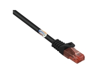 Renkforce RF-5042662 RJ45 Nätverkskabel, patchkabel CAT 6 U/UTP 15,00 m Svart med låsskydd, halogenfri 1 st