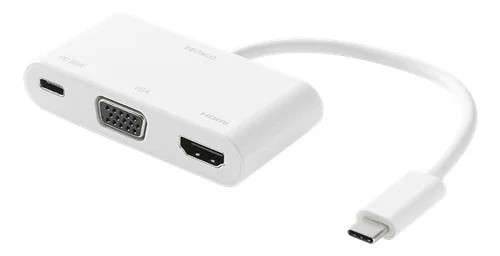 USB-C Multiport till HDMI och VGA-adapter med USB-C PD 60W