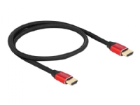Delock - Ultra High Speed - HDMI-kabel - HDMI hane till HDMI hane - 50 cm - trippelskärmad - röd - guldblinkade kontakter, 8K60 Hz (7680 x 4320) stöd