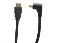 Connectech Good Quality - Hög hastighet - HDMI-kabel med Ethernet - HDMI hane vinklad till HDMI hane - 1.5 m - svart