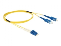 Delock - Nätverkskabel - LC enkelläge (hane) till SC enkelläge (hane) - 1 m - fiberoptisk - 9 / 125 mikrometer - OS2 - halogenfri - gul
