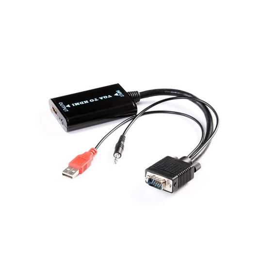 VGA till HDMI konverterare med USB och 3.5 mm