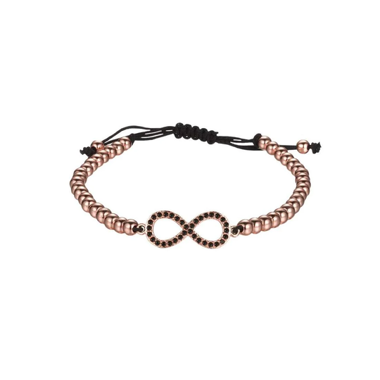 Armband, Evighetssymbol med Strass - Rosé