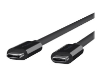 Belkin Monitor Cable with 4K Audio/Video Support - USB-kabel - 24 pin USB-C (hane) till 24 pin USB-C (hane) - 2 m - stöd för 4K - svart