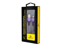 Cablexpert Premium - USB-kabel - 24 pin USB-C (hane) till USB (hane) - USB 2.0 - 2.1 A - 1 m - vit, lila
