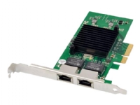 MicroConnect - Nätverksadapter - PCIe 2.0 x4 - Gigabit Ethernet x 2 - silver, grön