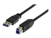 DELTACO USB3-120S - USB-kabel - USB typ A (hane) till USB Type B (hane) - USB 3.0 - 2 m - svart