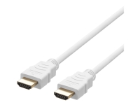 DELTACO HU-10A - Ultra High Speed - HDMI-kabel - HDMI hane till HDMI hane - 1 m - vit - 4K120Hz stöd, 8K60Hz stöd