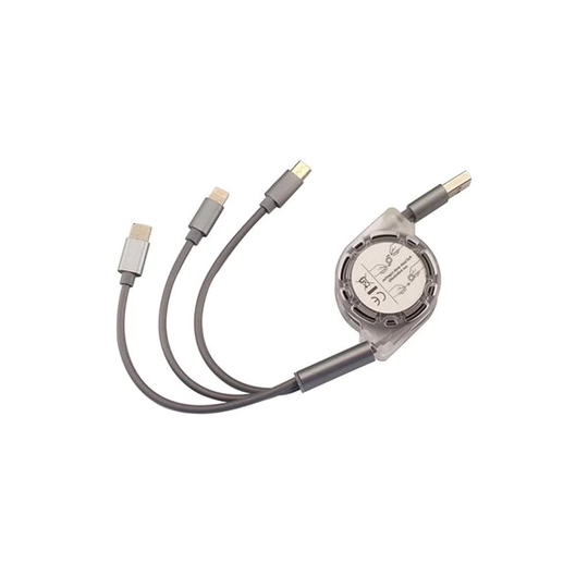 3i1 Laddkabel Apple / Samsung / Huawei / Sony Mobiltelefon - Utdragbar trasselfri