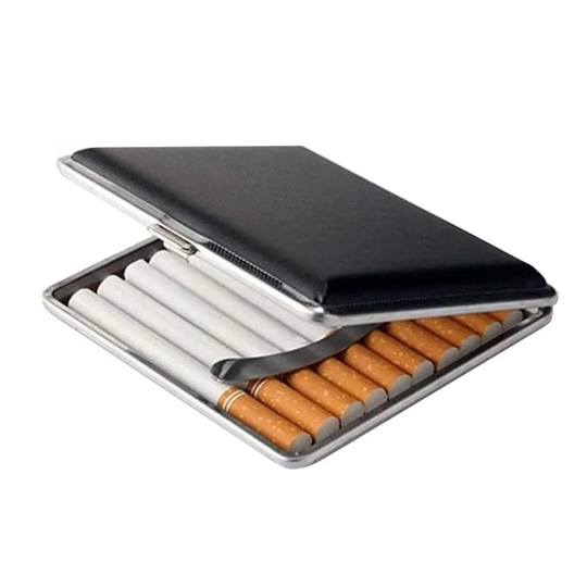 Cigarettetui, Konstläder - Svart