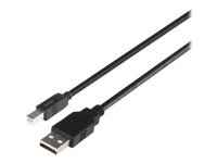 DELTACO - USB-kabel - USB (hane) till USB typ B (hane) - USB 2.0 - 1 m - svart