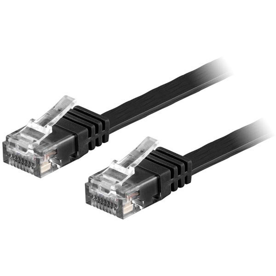 Deltaco UTP Cat6 Nätverkskabel Flat / 20m - Svart