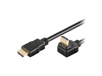 MicroConnect High Speed HDMI with Ethernet - HDMI-kabel med Ethernet - HDMI hane till HDMI hane - 2 m - 270° kontakt