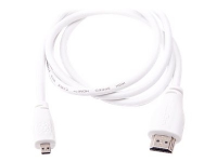 Raspberry Pi - HDMI-kabel - mikro-HDMI hane till HDMI hane - 1 m - vit - stöd för 4K - för Raspberry Pi 4 Model B