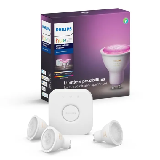 Philips Hue Color Ambiance GU10 Startpaket Smarta LED-lampor3-pack