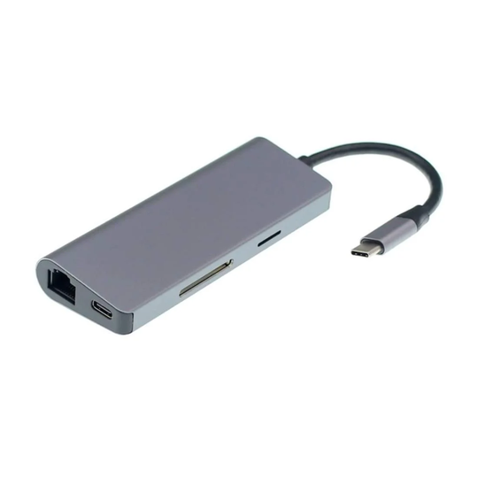 USB-C hub med 7 portar