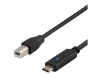 DELTACO - USB-kabel - USB typ B (hane) till USB-C (hane) - USB 2.0 - 1 m - svart