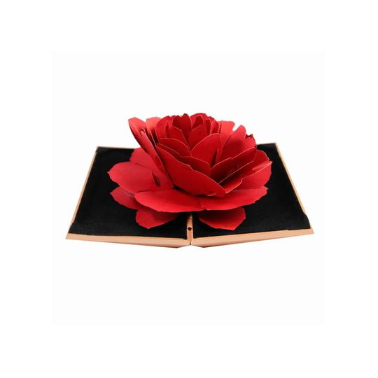 Ringask med 3D Ros i papper - Rosa