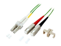 MicroConnect - Nätverkskabel - LC/UPC-multiläge (hane) till SC/UPC-multiläge (hane) - 5 m - 2 mm - fiberoptisk - duplex - 50/125 mikron - OM5 - halogenfri - limegrön