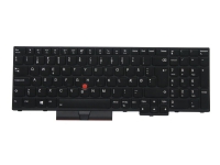 Chicony - Ersättningstangentbord för bärbar dator - med Trackpoint, UltraNav - bakgrundsbelyst - QWERTY - dansk - svart - FRU - för ThinkPad P15s Gen 1 20T4, 20T5