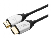MicroConnect Premium - HDMI-kabel med Ethernet - HDMI hane till HDMI hane - 50 m - hybrid koppar/fiberoptisk - svart - hybrid aktiv optisk kabel, Dolby TrueHD-support, 4K60 Hz (4096 x 2160) stöd