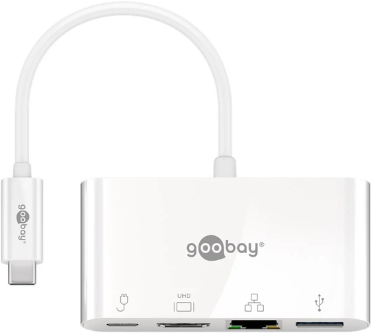 USB-C Multiport till HDMI/Ethernet/USB-A med USB-C 60 W Power Delivery