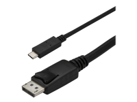 StarTech.com 6ft/1.8m USB C to DisplayPort 1.2 Cable 4K 60Hz, USB-C to DisplayPort Adapter Cable HBR2, USB Type-C DP Alt Mode to DP Monitor Video Cable, Works with Thunderbolt 3, Black - USB-C Male to DP Male - DisplayPort-kabel - 24 pin USB-C (hane) till DisplayPort (hane) - Displayport 1.2/Thunderbolt 3 - 1.8 m - 4K60Hz (3840 x 2160) stöd - svart - för P/N: TB33A1C, TB3DK2DPPD, TB3DK2DPPDUE, TB3DK2DPW, TB3DK2DPWUE, TB3DKDPMAW, TB3DKDPMAWUE