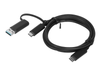 Lenovo - USB-kabel - 24 pin USB-C (hane) till 24 pin USB-C (hane) - 20 V - 5 A - 1 m - svart - för Flex 7 14 ThinkCentre M70s Gen 3 M75t Gen 2 ThinkPad E14 Gen 3 P15v Gen 3
