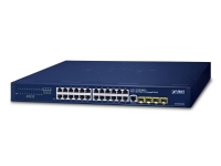 PLANET IPv4/IPv6, 24-Port, hanterad, L2/L4, Gigabit Ethernet (10/100/1000), Full duplex, Rackmontering, 1U