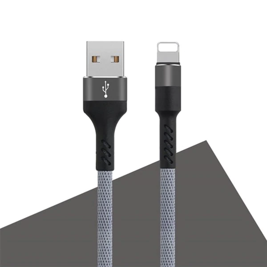 Laddkabel till iPhone - 1 meter, 2A - Grå