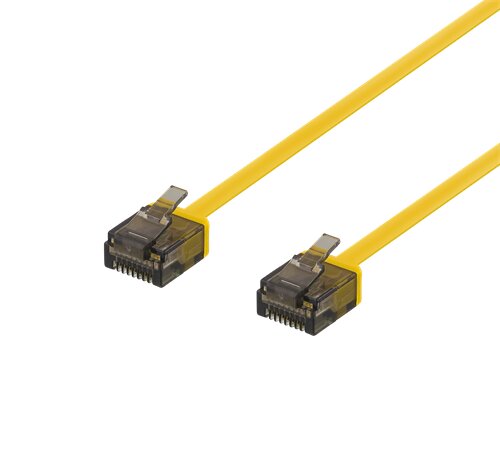 Deltaco UTP Cat6a Nätverkskabel Flat / 0.5m - Gul