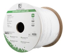 Deltaco UTP Cat6A installationskabel / 100m - Vit