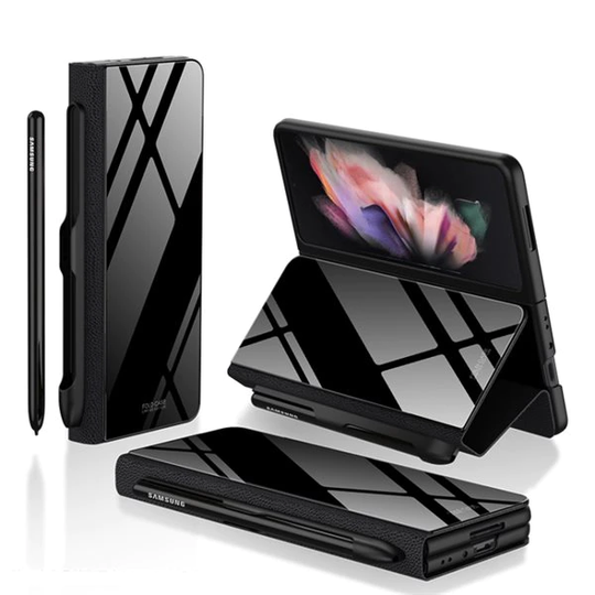 Mobilfodral i härdat glas med pennfack för Samsung Galaxy Z Fold3 5G